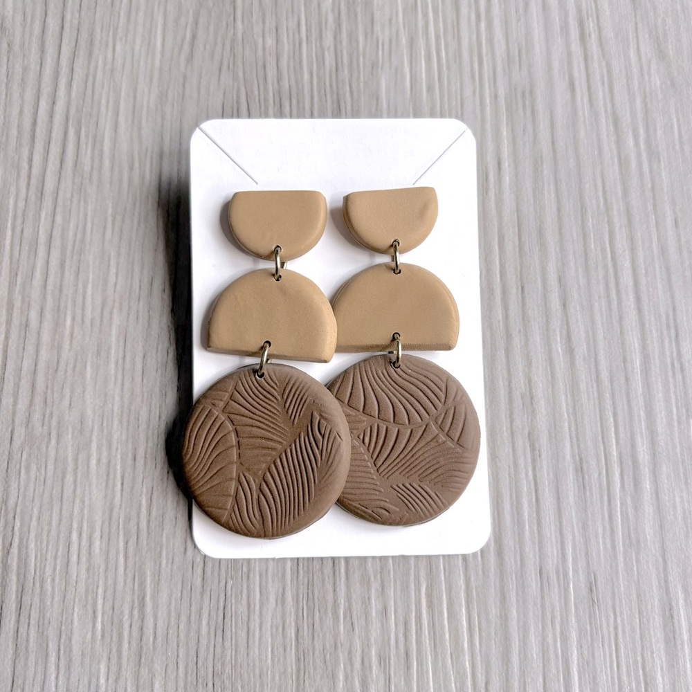 Tan/Brown Clay Earrings